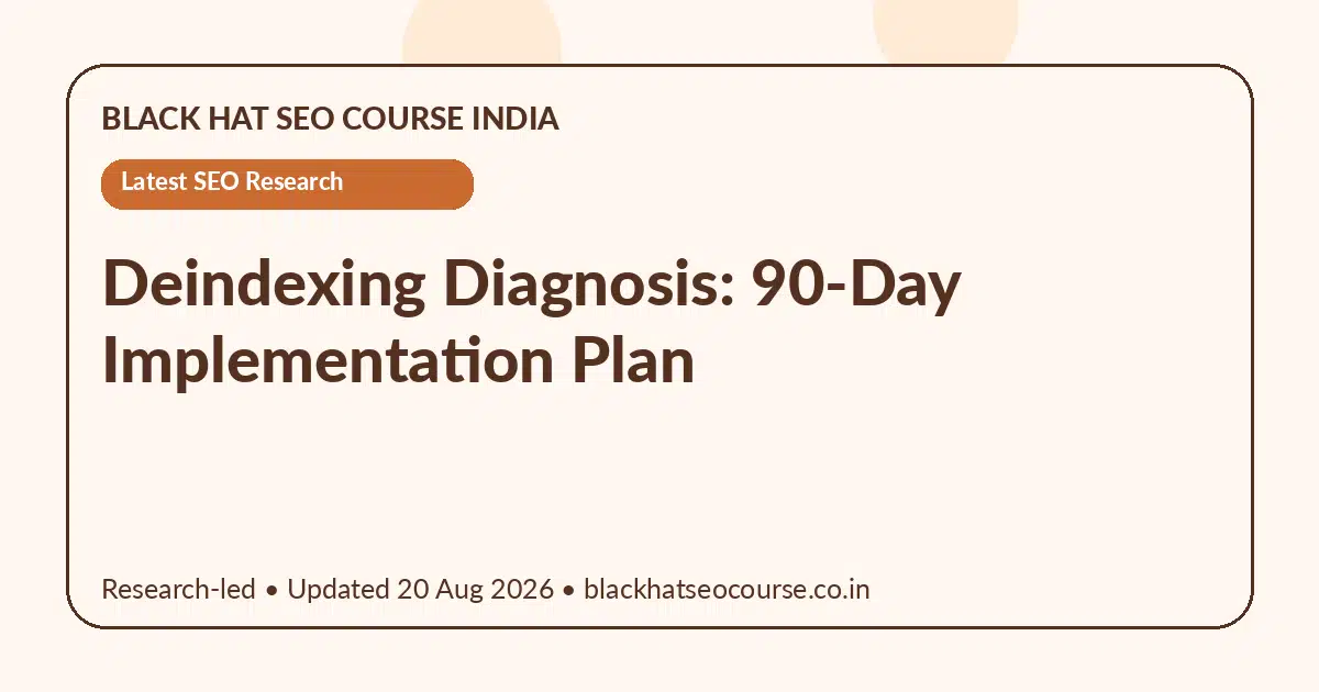 Deindexing Diagnosis: 90-Day Implementation Plan — Latest SEO Research visual guide