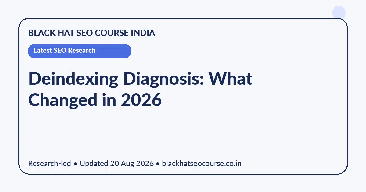 Deindexing Diagnosis: What Changed in 2026 Deindexing Diagnosis: What Changed in 2026 — Latest SEO Research visual guide