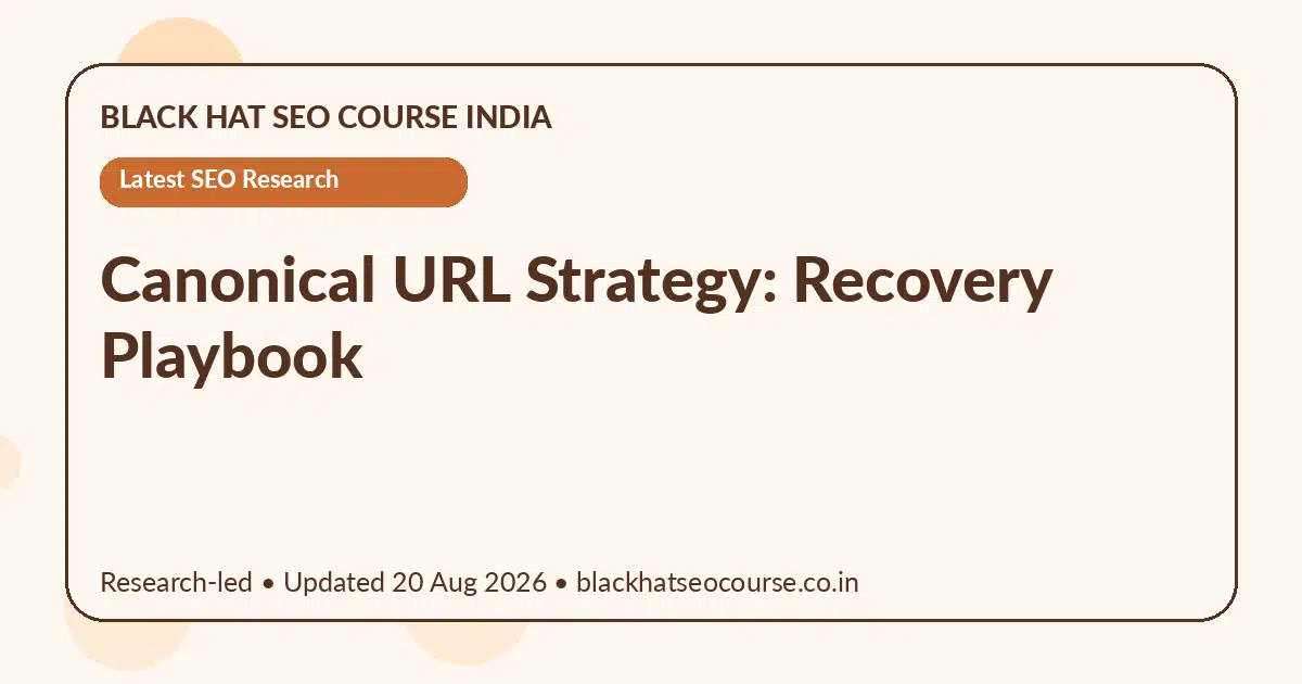 Canonical URL Strategy: Recovery Playbook Canonical URL Strategy: Recovery Playbook — Latest SEO Research visual guide