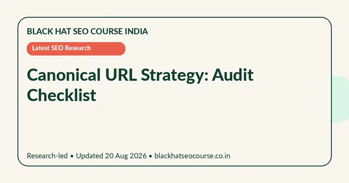 Canonical URL Strategy: Audit Checklist Canonical URL Strategy: Audit Checklist — Latest SEO Research visual guide