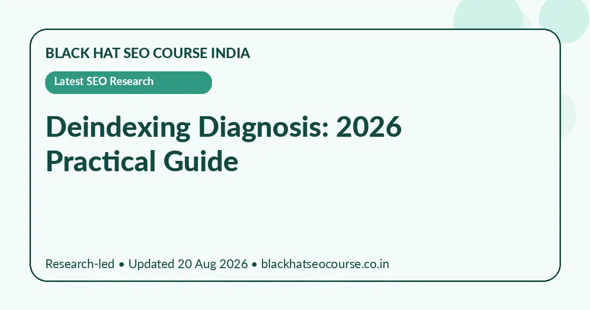 Deindexing Diagnosis: 2026 Practical Guide — Latest SEO Research visual guide