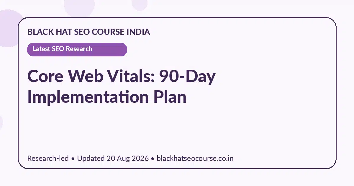 Core Web Vitals: 90-Day Implementation Plan Core Web Vitals: 90-Day Implementation Plan — Latest SEO Research visual guide