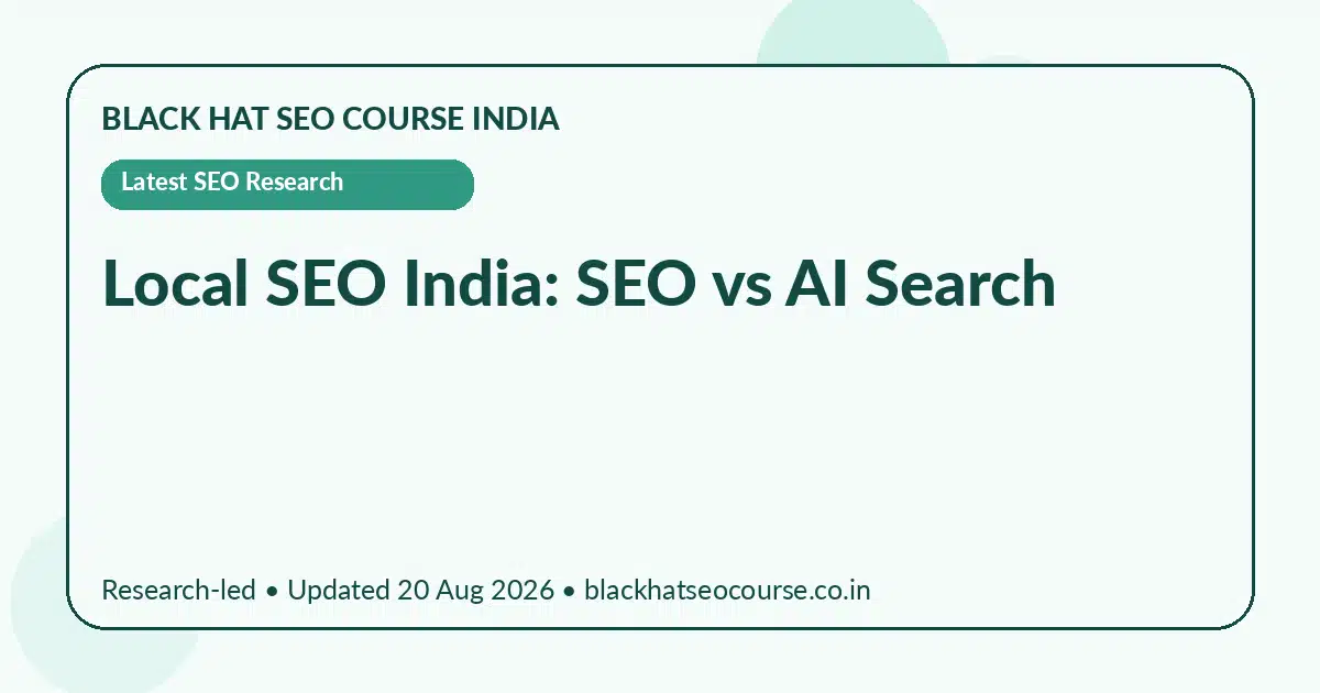 Local SEO India: SEO vs AI Search Local SEO India: SEO vs AI Search — Latest SEO Research visual guide