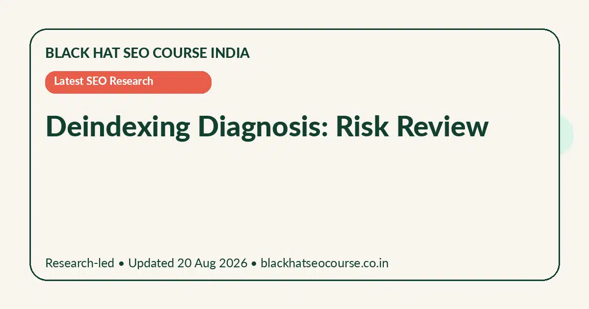 Deindexing Diagnosis: Risk Review — Latest SEO Research visual guide