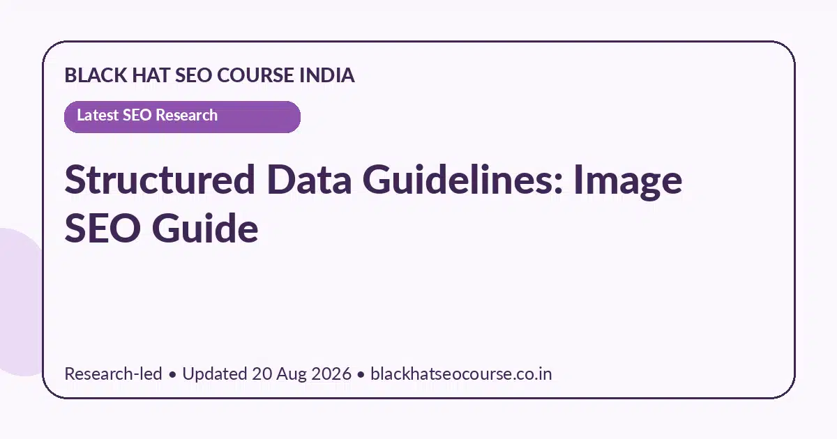 Structured Data Guidelines: Image SEO Guide — Latest SEO Research visual guide