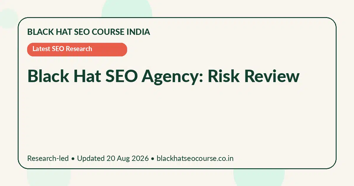 Black Hat SEO Agency: Risk Review — Latest SEO Research visual guide
