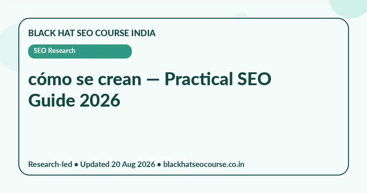 cómo se crean — SEO Research visual guide