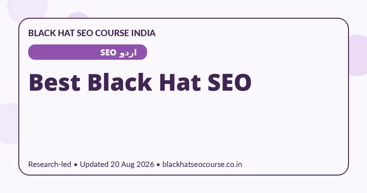 Best Black Hat SEO — اردو SEO visual guide