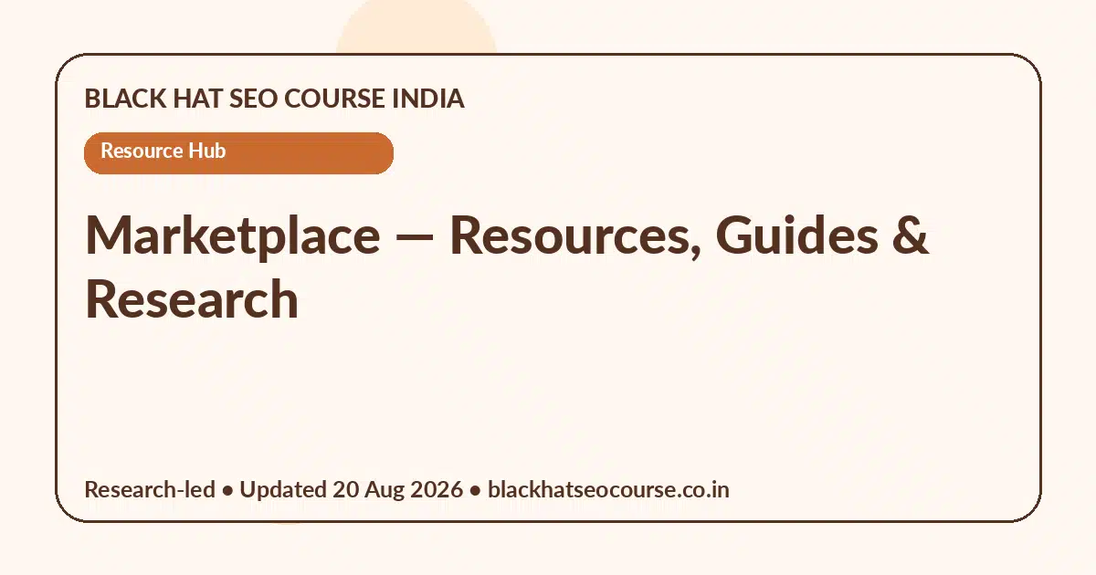 Marketplace — Resource Hub visual guide
