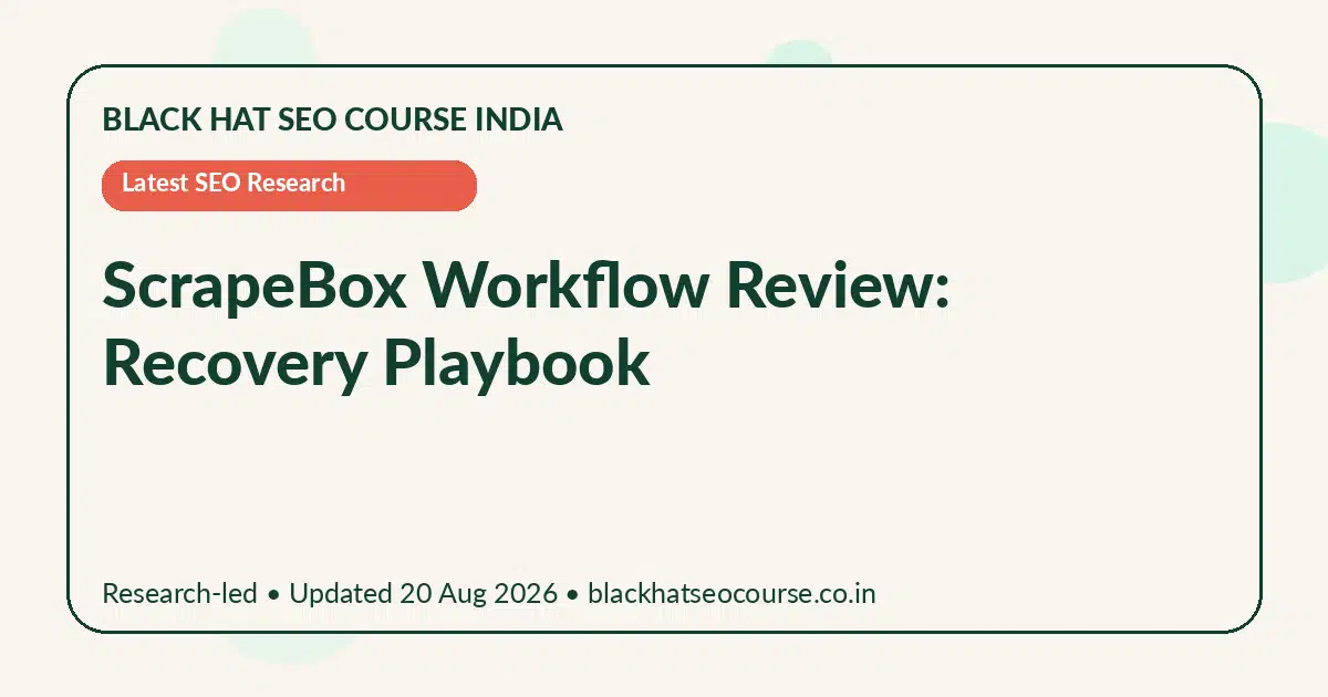 ScrapeBox Workflow Review: Recovery Playbook — Latest SEO Research visual guide