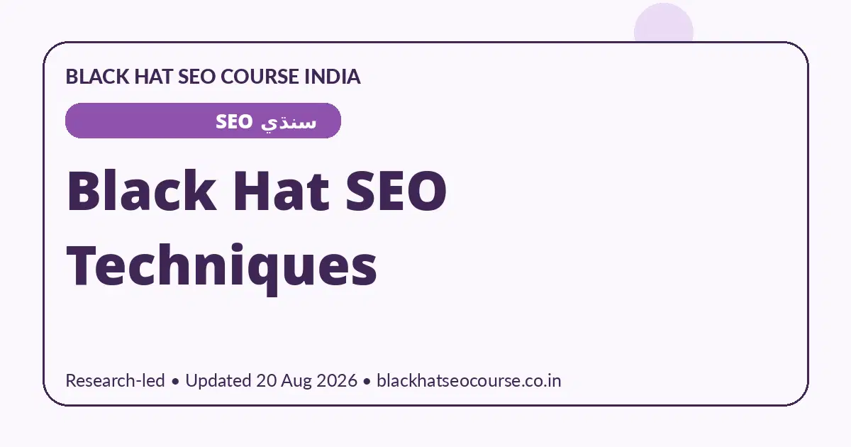 Black Hat SEO Techniques Black Hat SEO Techniques — سنڌي SEO visual guide