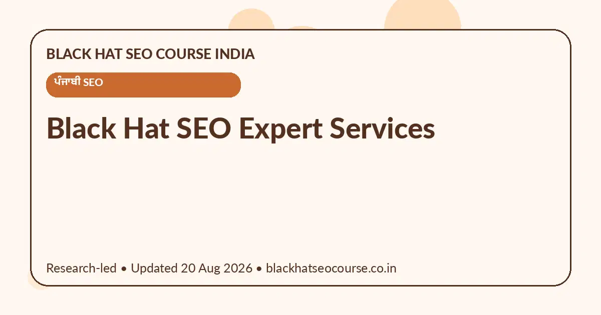 Black Hat SEO Expert Services — ਪੰਜਾਬੀ SEO visual guide
