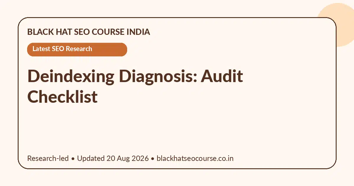 Deindexing Diagnosis: Audit Checklist — Latest SEO Research visual guide