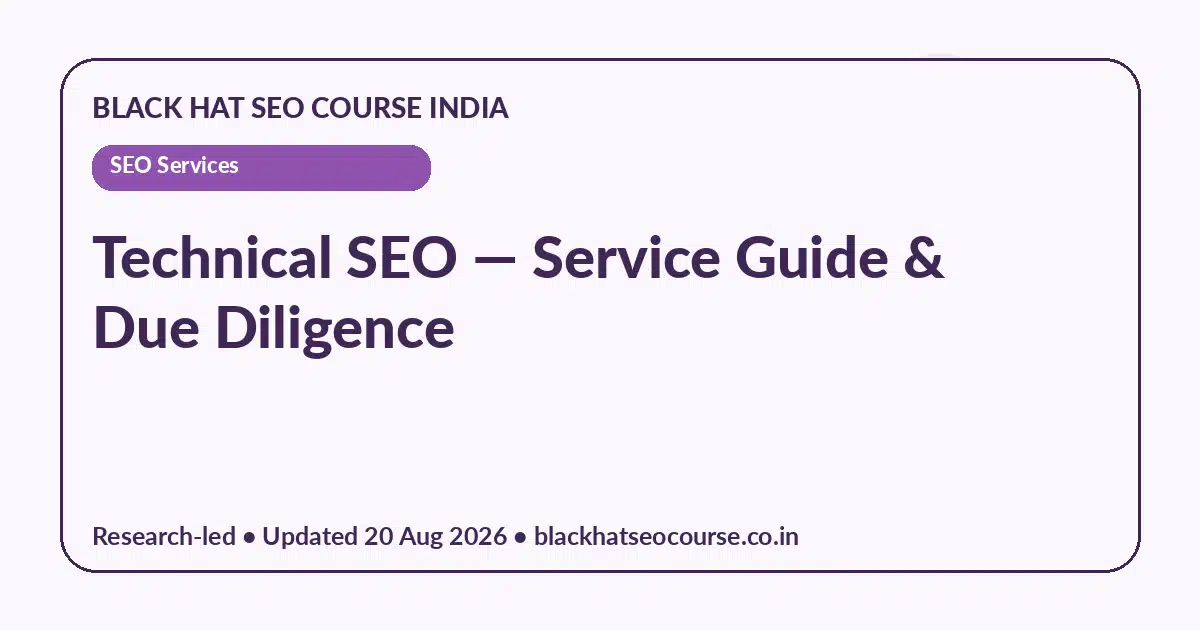 Technical SEO Technical SEO — SEO Services visual guide