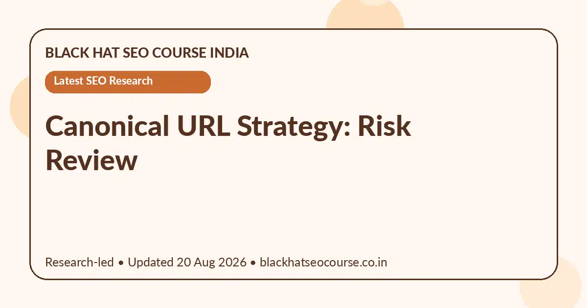 Canonical URL Strategy: Risk Review — Latest SEO Research visual guide