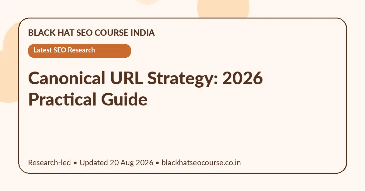 Canonical URL Strategy: 2026 Practical Guide Canonical URL Strategy: 2026 Practical Guide — Latest SEO Research visual guide