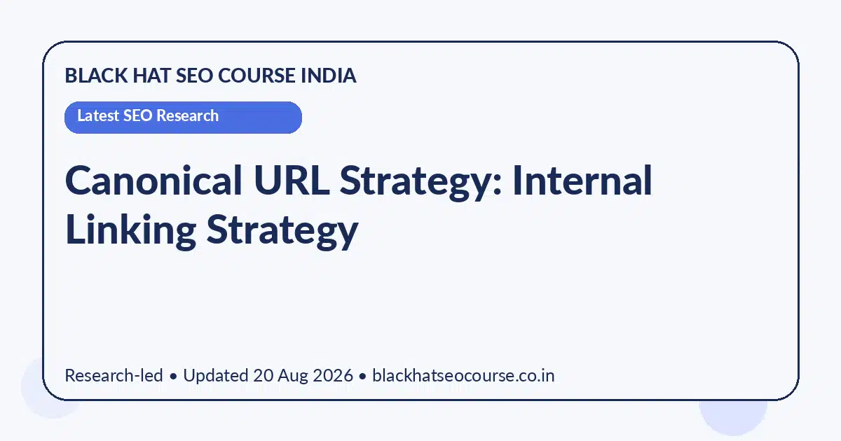 Canonical URL Strategy: Internal Linking Strategy Canonical URL Strategy: Internal Linking Strategy — Latest SEO Research visual guide