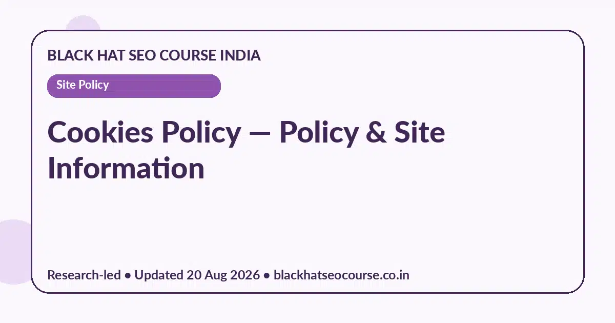 Cookies Policy — Site Policy visual guide