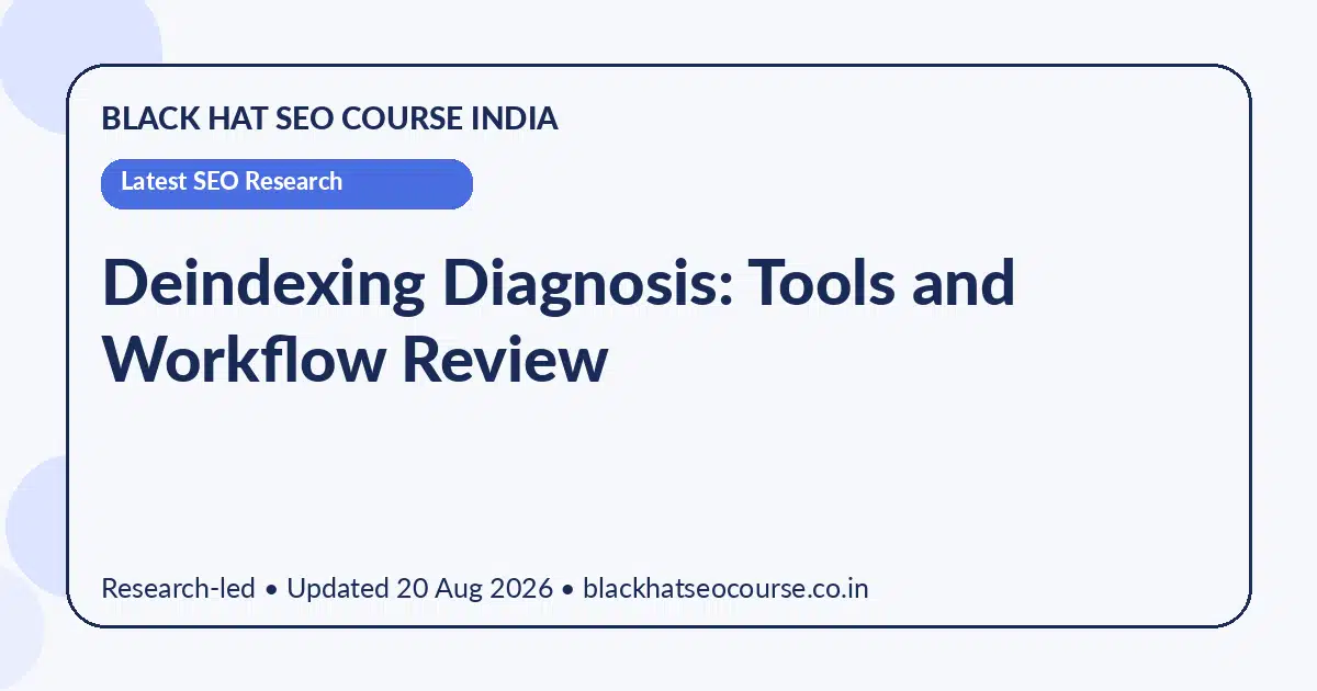 Deindexing Diagnosis: Tools and Workflow Review — Latest SEO Research visual guide