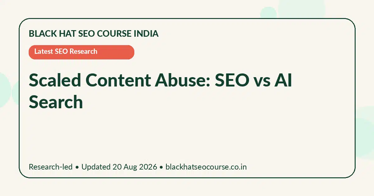 Scaled Content Abuse: SEO vs AI Search Scaled Content Abuse: SEO vs AI Search — Latest SEO Research visual guide