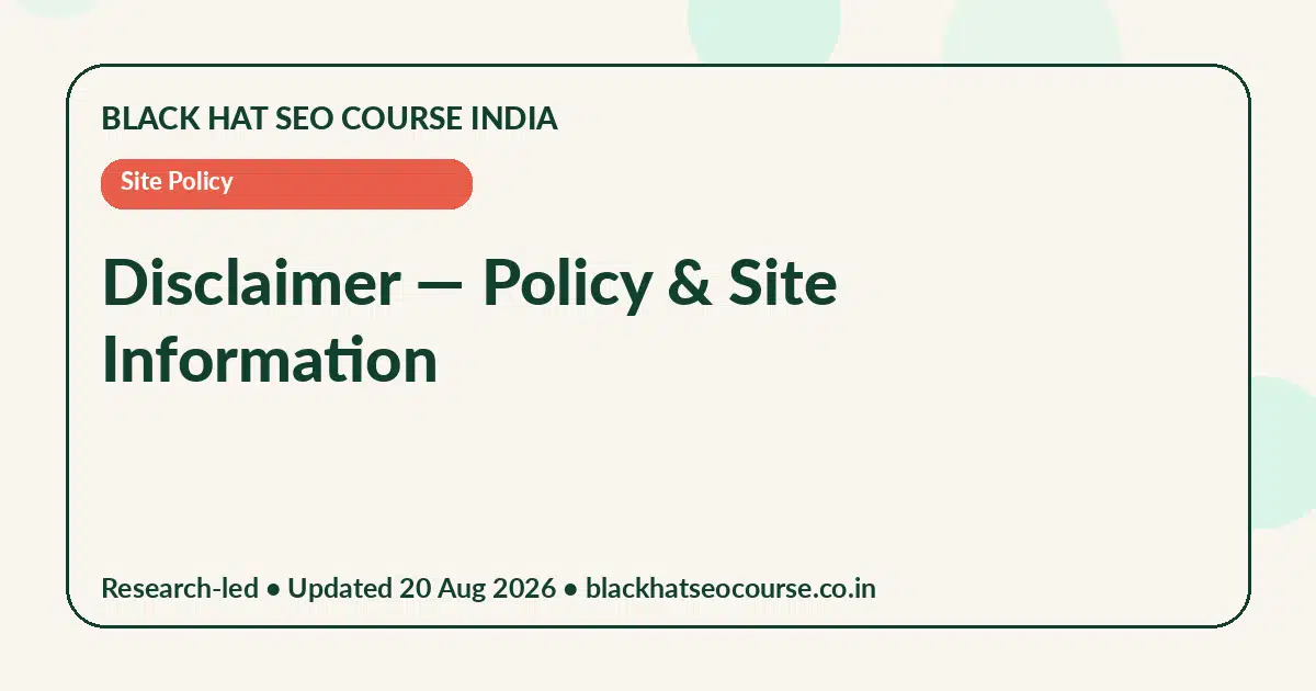 Disclaimer — Site Policy visual guide