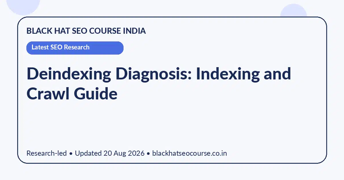 Deindexing Diagnosis: Indexing and Crawl Guide — Latest SEO Research visual guide