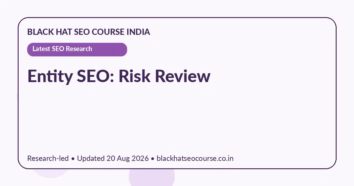Entity SEO: Risk Review — Latest SEO Research visual guide