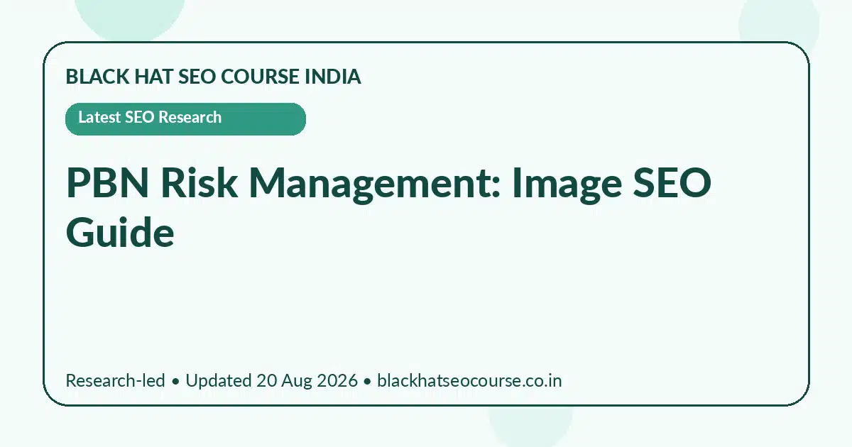PBN Risk Management: Image SEO Guide — Latest SEO Research visual guide