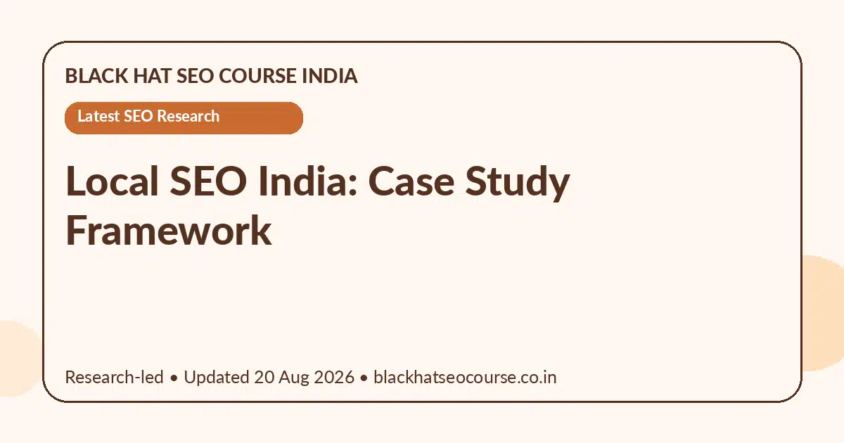Local SEO India: Case Study Framework — Latest SEO Research visual guide