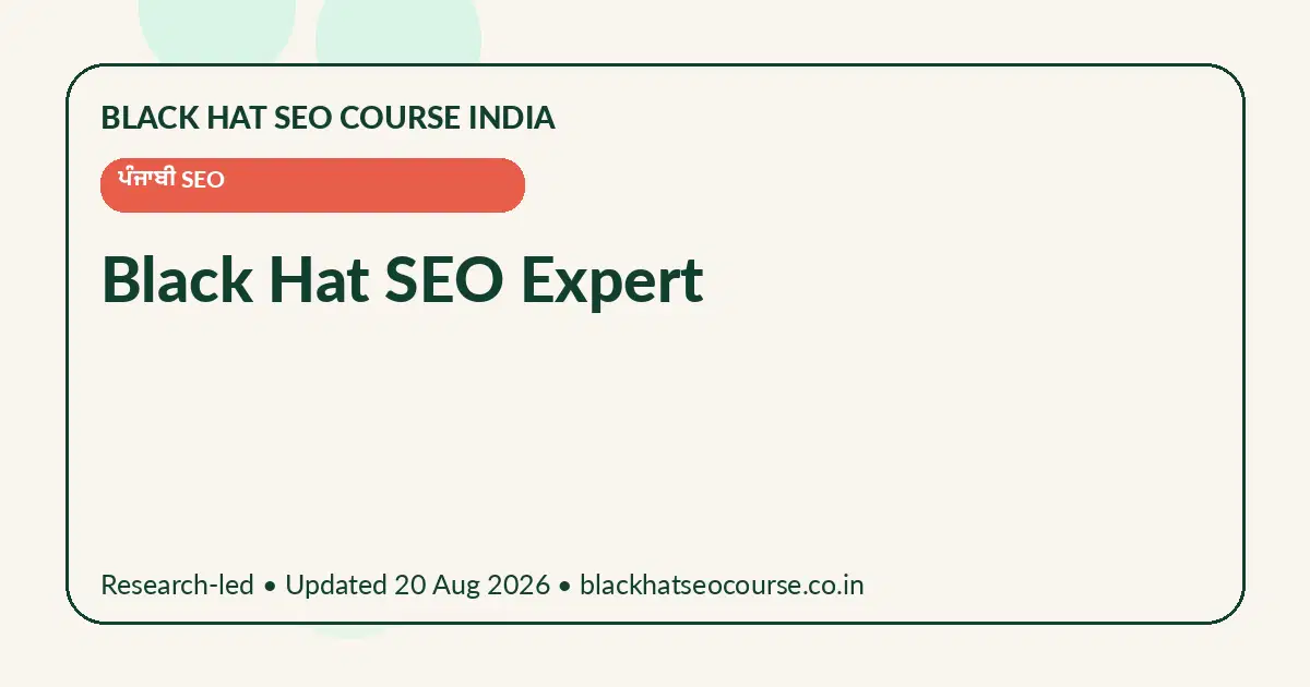 Black Hat SEO Expert — ਪੰਜਾਬੀ SEO visual guide