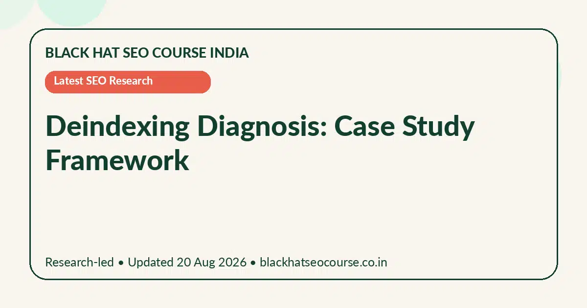 Deindexing Diagnosis: Case Study Framework — Latest SEO Research visual guide