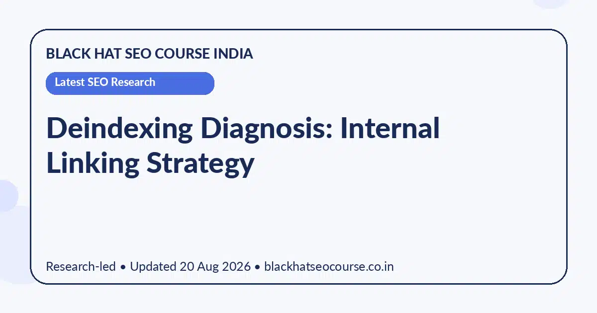 Deindexing Diagnosis: Internal Linking Strategy — Latest SEO Research visual guide