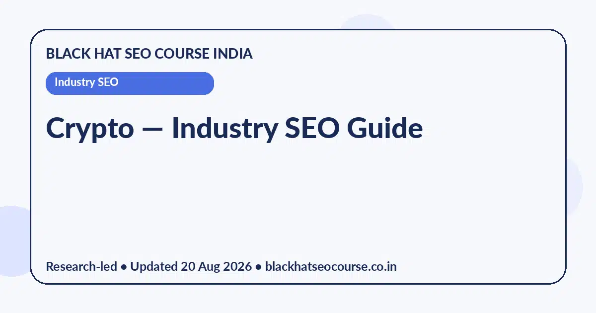 Crypto Crypto — Industry SEO visual guide