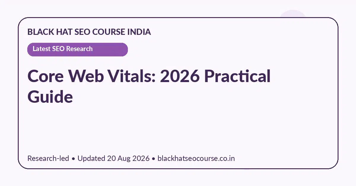 Core Web Vitals: 2026 Practical Guide — Latest SEO Research visual guide