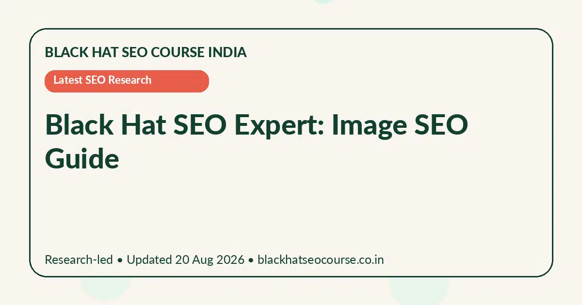 Black Hat SEO Expert: Image SEO Guide — Latest SEO Research visual guide