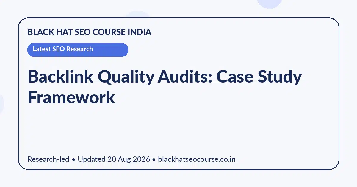 Backlink Quality Audits: Case Study Framework — Latest SEO Research visual guide