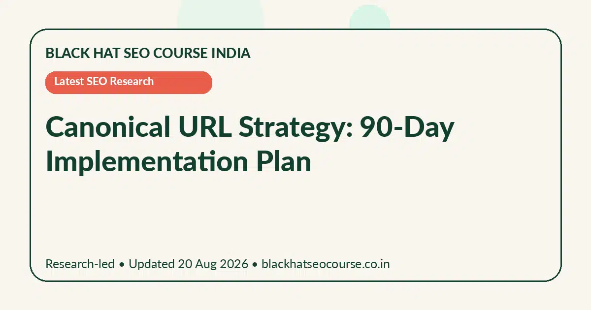 Canonical URL Strategy: 90-Day Implementation Plan — Latest SEO Research visual guide