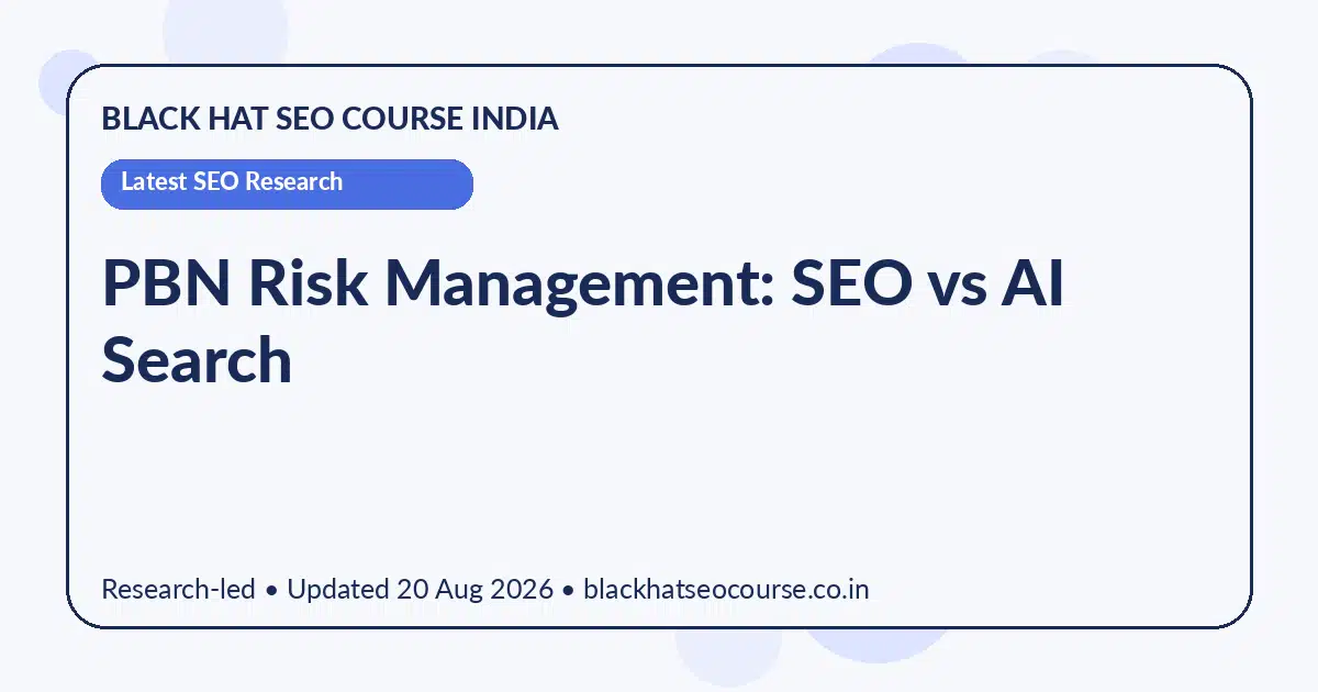 PBN Risk Management: SEO vs AI Search PBN Risk Management: SEO vs AI Search — Latest SEO Research visual guide