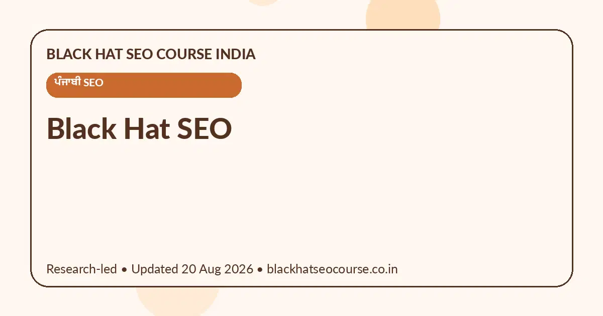 Black Hat SEO — ਪੰਜਾਬੀ SEO visual guide