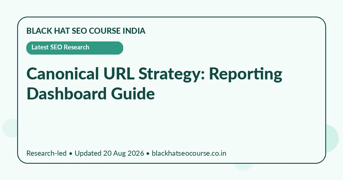 Canonical URL Strategy: Reporting Dashboard Guide — Latest SEO Research visual guide