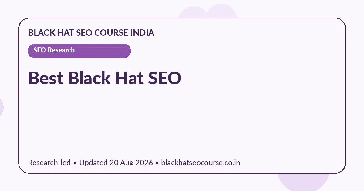 best black hat seo — SEO Research visual guide