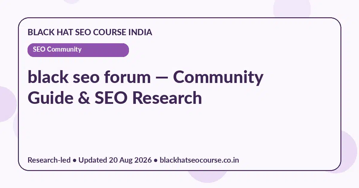 black seo forum — SEO Community visual guide