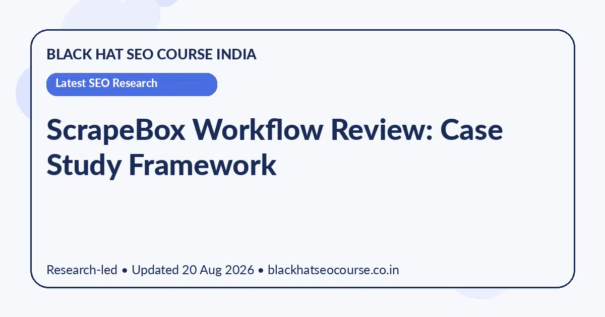 ScrapeBox Workflow Review: Case Study Framework — Latest SEO Research visual guide