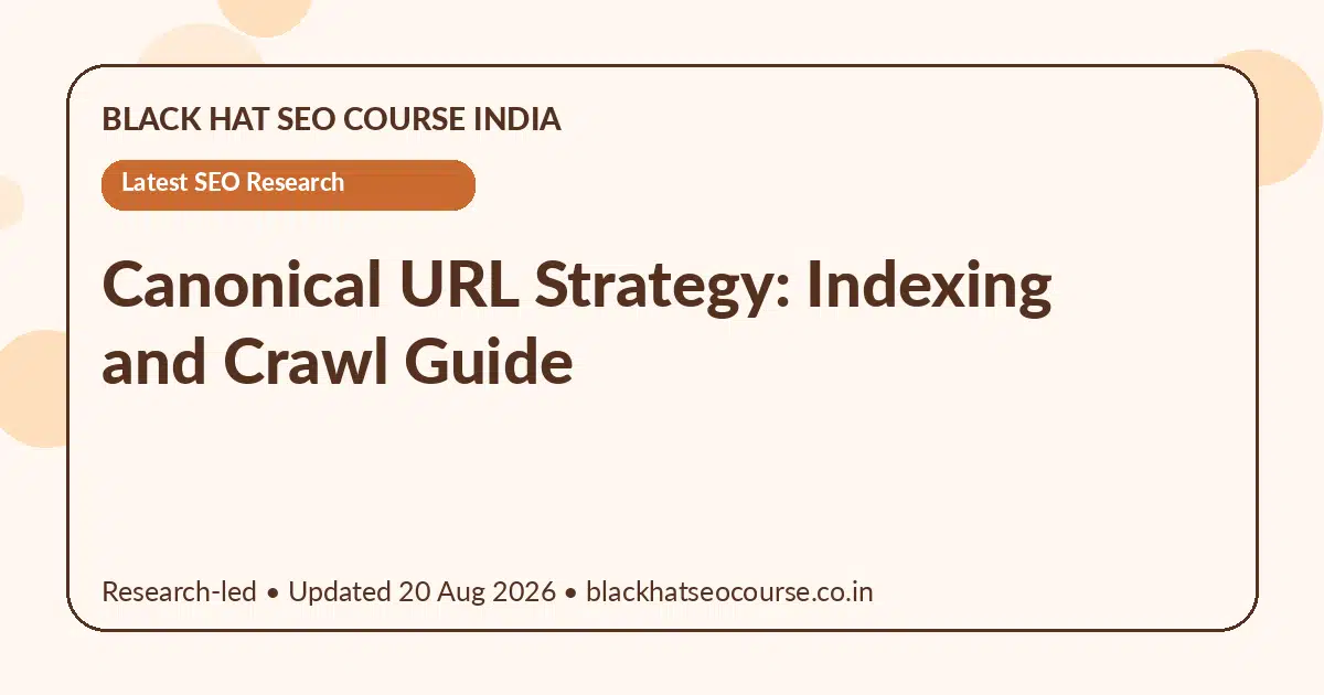Canonical URL Strategy: Indexing and Crawl Guide Canonical URL Strategy: Indexing and Crawl Guide — Latest SEO Research visual guide