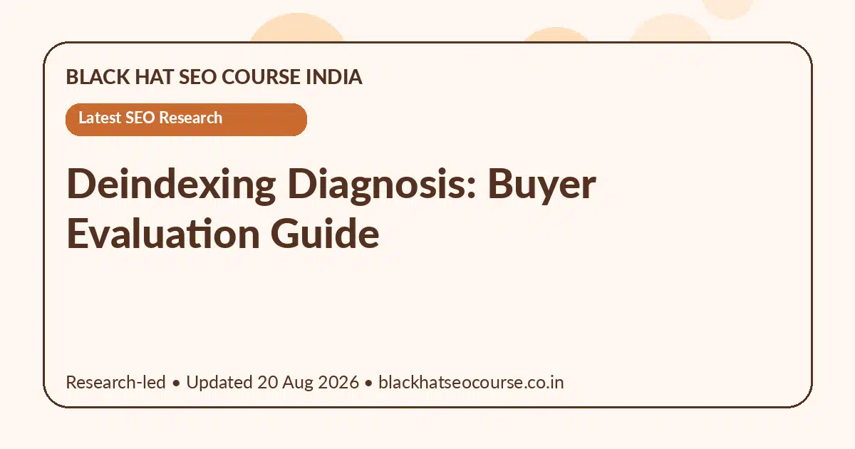 Deindexing Diagnosis: Buyer Evaluation Guide — Latest SEO Research visual guide