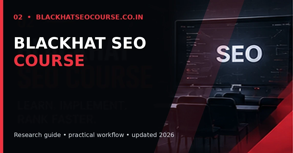 Blackhat SEO Course Blackhat SEO Course — Latest SEO Research visual guide