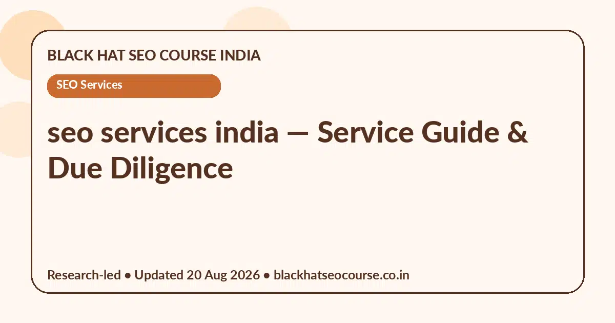 seo services india — SEO Services visual guide