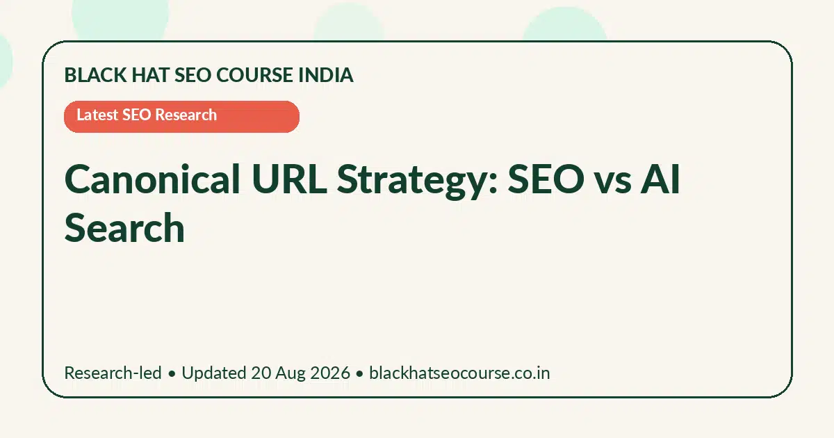 Canonical URL Strategy: SEO vs AI Search Canonical URL Strategy: SEO vs AI Search — Latest SEO Research visual guide