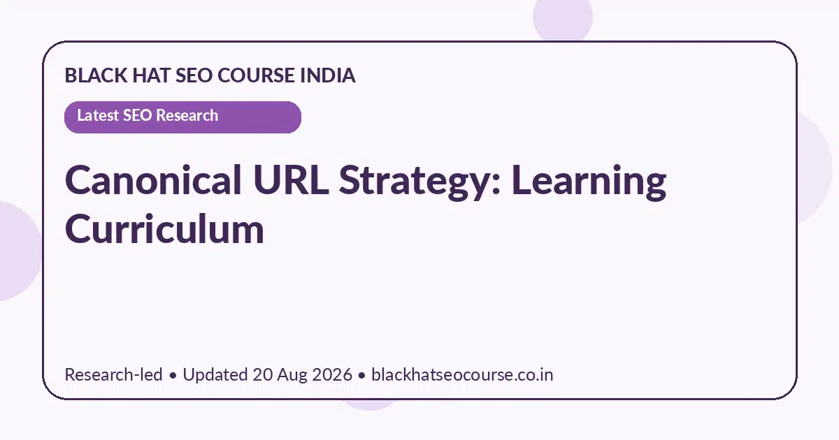 Canonical URL Strategy: Learning Curriculum — Latest SEO Research visual guide
