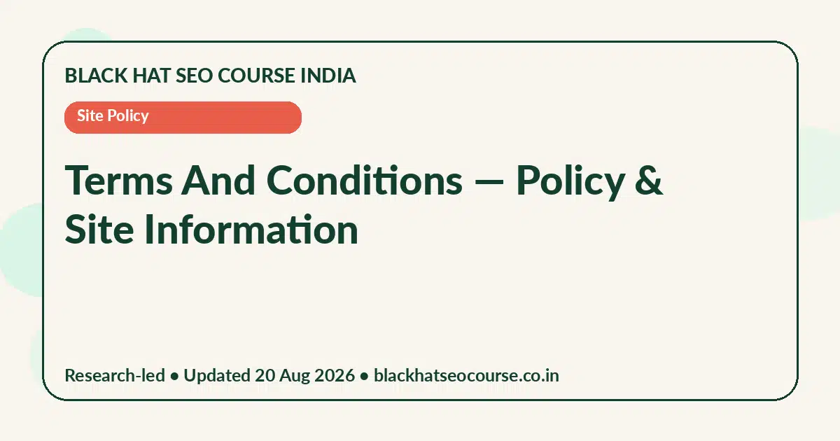 Terms And Conditions — Site Policy visual guide